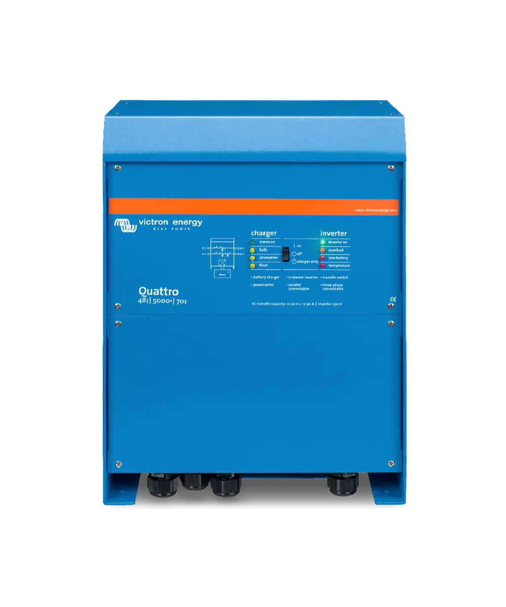 Inversor Cargador Aislado Monofásico 10kVA 48V Victron Quattro 120V 48/10000/140-100/100